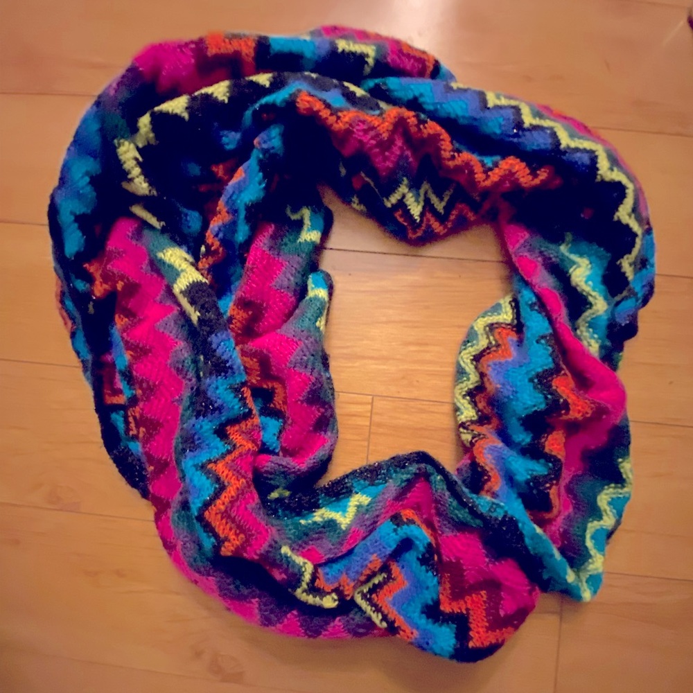 Colorful Scarf from Urban Outfitters, one size, blue green black purple hot pink